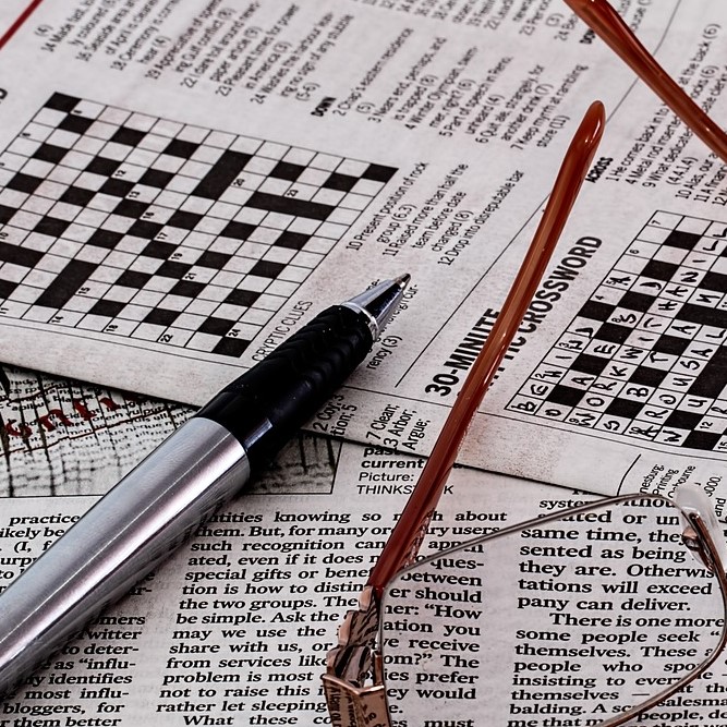 Crosswords in a newspaper